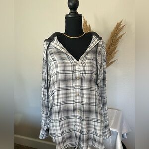 American Eagle Hooded Flannel